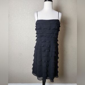 Tadashi Shoji Collection Silk Tiered Dress Black Size 8P